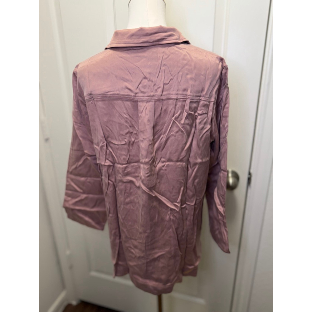 Haven Well Within Cupro Tunic Blouse Mauve Pink M NWT Collared Pullover Top - Picture 4 of 8